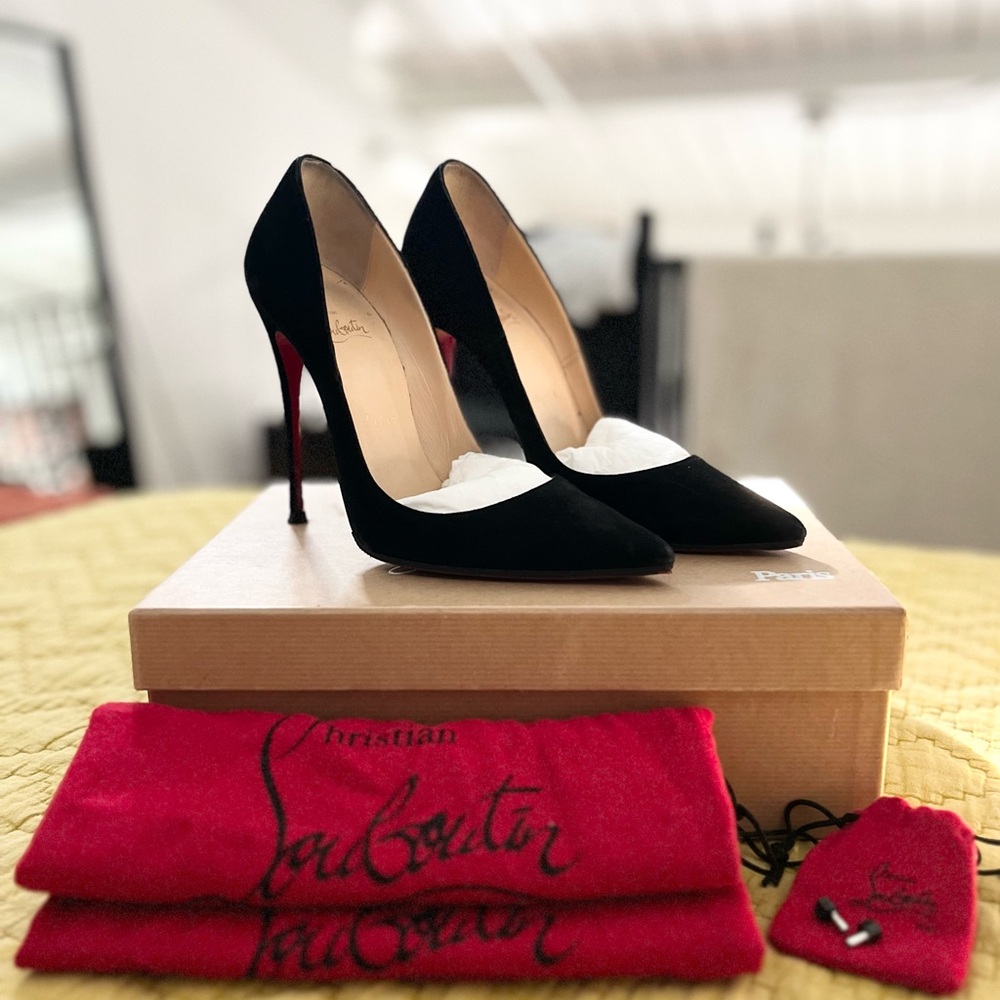 Christian Louboutin Black Suede “So Kate”